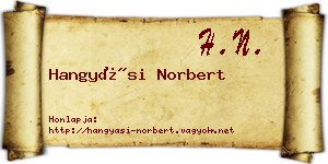 Hangyási Norbert névjegykártya