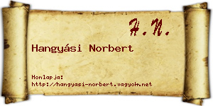 Hangyási Norbert névjegykártya